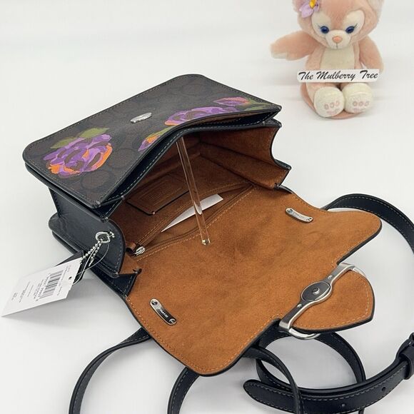 Coach CL415 Morgan Square Crossbody In Signature Canvas With Rose Print NWT $520 - Picture 9 of 12